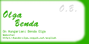 olga benda business card